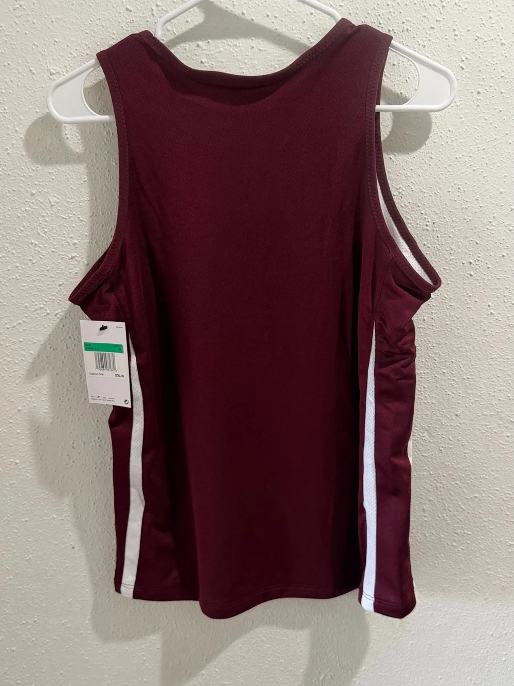 Nike big boys Maroon Basketball Jersey with White Accents